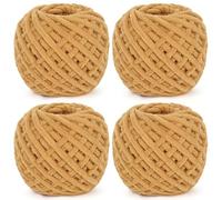 Reessy Chunky Yarn, 400g(4×100g) Chunky Wool for Knitting, Soft Fluffy Velvet Thick Yarns Set, Plush Yarn for Crochet Blankets Sweaters Shoes Hats Scarves and Amigurumi(Khaki)