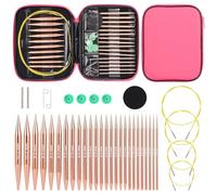 Reessy Circular Knitting Needles, Interchangeable Circular Knitting Needle Set with Case & Accessories, 13 Pair Round Knitting Needles 3.0 mm-10.0 mm for Beginners Adults