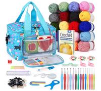 Reessy Crochet Kit, 105Pcs Crochet Kits for Beginners Adults Includes 20×25g Acrylic Yarn Crochet Hooks Instructions and Crochet Accessories, Crochet Set with Crochet Bag Crochet Supplies Gift