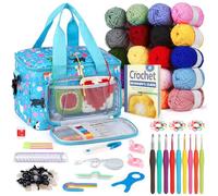 Reessy Crochet Kit, 98Pcs Crochet Kits for Beginners Adults Includes 20×25g Acrylic Yarn Crochet Hooks Instructions and Crochet Accessories, Crochet Set with Crochet Bag Crochet Supplies Gift