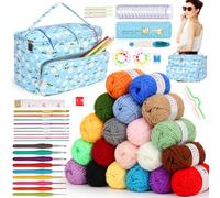 Reessy Crochet Kit for Beginners Adults, Complete Crochet Kits Include Soft Yarn, Crochet Hooks, Knitting Accessories, Knitting Bag, Best Beginners Crochet Kit for Adults and Kids to Learn to Crochet