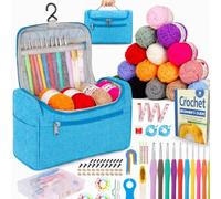 Reessy Crochet Kits for Beginners Adults, All in One Crochet Kit-Blue