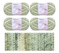 Reessy Crochet Yarn, 4 × 100g Knitting Wool Crochet Yarn Set, 78% Cotton 22% Acrylic Yarns for Crochet, Surper Soft Multi-Colored Wool for Knitting Scarves, Shawls, Sock, Crafting and Clothing