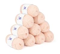 Reessy Crochet Yarn Set 500g, 10 Pack Double Knitting Wool Acrylic Yarn 50g, Soft 5 Ply Milk Cotton Yarn for Crochet and Knitting Amigurumi, Granny Squares, Scarves and Crafts(Skin Tone)