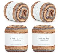 Reessy Gradient yarn for Crochet, 400g Ombre Yarn Cake, 60% Cotton 30% Acrylic 10% Wool - Multi Coloured Wool for Knitting Scarves, Shawls, Blankets, Crafting and Clothing