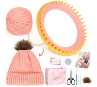 Reessy Knitting Kits for Beginners Adults, Complete Knitting Looms Set for Adults with Easy to Follow Instructions Loom Hook and Soft Yarn, Hat Knitting Kit, Fantastic Knitting DIY Gifts