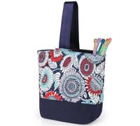 Reessy Knitting Tote Bag, Portable Knitting Bag for Wool and Needles Storage, Lightweight Wrist Crochet Bag for Women to Knitting On-The-Go, Practical Crochet Storage Bag for Carry Knitting Projects