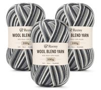 Reessy Knitting Wool, 3 Pack of 100g Gradient Chunky Wool Ombre Yarn(#21)