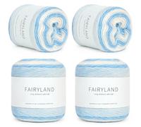 Reessy Ombre Yarn, 4 × 100g Gradient Yarn Cake, 60% Cotton 30% Acrylic 10% Wool for Crochet - Multi Coloured Wool for Knitting Scarves, Shawls, Blankets, Crafting and Clothing