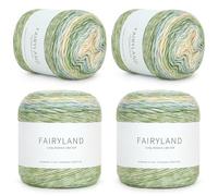 Reessy Ombre Yarn, 4 × 100g Gradient Yarn Cake, 60% Cotton 30% Acrylic 10% Wool for Crochet - Multi Coloured Wool for Knitting Scarves, Shawls, Blankets, Crafting and Clothing