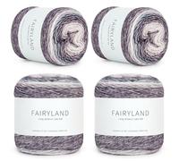 Reessy Ombre Yarn for Crochet, 400g Gradient Yarn Cake - 60% Cotton 30% Acrylic 10% Wool - Multi Coloured Wool for Knitting Scarves, Shawls, Blankets, Crafting and Clothing