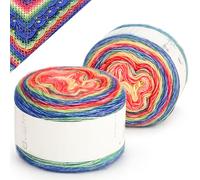Reessy Ombre Yarn for Crocheting Knitting-Gradient Cake Variegated Soft Yarn with Vibrant Colors, Multicolor-Perfect for Blankets, Scarves, Shawls and Garments (Color B)