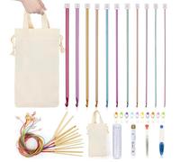 Reessy Tunisian Crochet Hooks Set UK, Metal Crochet Hook 2.0-8.0mm and Wooden Afghan Tunisian Crochet Hook with Cable 3.0-10.0mm, Tunisian Crochet Hooks for Blankets Afghan Knitting with Storage Bag