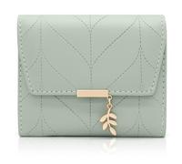 REETEE Ladies PU Leather Wallet With Pendant - Bifold Purse for Women With Coin Zipper, 6 Card Slots (A-Green)