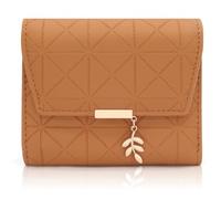 REETEE Ladies Purse Wallet PU Leather Wallet for Women Small Womens Wallet with Pendant, Bifold Purses for Women with Coin Zipper Small Purse and 6 Card Slots (B-Brown)