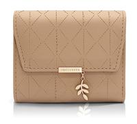 Reetee Ladies Purse with PU Leather Wallet for Women, Small Bifold Purse with Coin Zipper and 6 Card Slots (Camel-1)