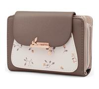 REETEE Small Women's PU Leather Purse Small and Short Format Purse Women's Many Compartments Wallet with 10 Card Slots and Zip Coin Pocket Wallet, A-brown, 13,5 x 9,5 x 3cm, Modern