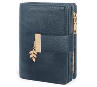 REETEE Women's Small and Compact Wallet PU Leather with RFID Protection, blue, 12.5*9.5*3.5cm, Retro