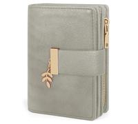 REETEE Women's Small and Compact Wallet PU Leather with RFID Protection, grey, 12.5*9.5*3.5cm, Retro