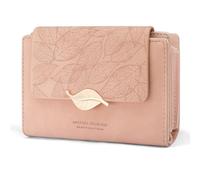 REETEE Women's Small PU Leather Purse, Women's Small and Short Format Purse, Many Compartments, Women's Purse with 10 Card Slots and Zip Coin Compartment Wallet, X-pink, 13,5 x 9,5 x 3cm, Modern