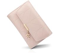 REETEE Women's Soft Vegan Leather Small Purse With Many Compartments, Mini Wallet With Coin Compartment and Card Slots, Elegant L-Pink