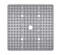 Reetual XL Shower Mat Non Slip - 27x27 Bath Mat for Shower Stall or Large Bathtub Mat with 240 Powerful Suction Cups and Drain Holes. Black Shower Mats for Bathroom (Grey Mat)