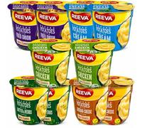 REEVA Instant Mashed Potatoes Variety Pack, 40g x 10 Cups (5 Flavours × 2 Cups Each) | Fried Onion, Cream, Chicken Flavour, Butter & Herbs & Cheddar Cheese | Ready in 3 Minutes