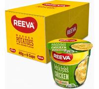 REEVA Instant Mashed Potatoes with Chicken Flavour, 40g x 6 Cups, Ready in 3 Minutes, Just Add Boiling Water, Instant Potato Cups, Quick & Convenient Potato Side Dish, Bulk Pack