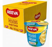 REEVA Instant Mashed Potatoes with Cream Flavour, 40g x 16 Cups, Ready in 3 Minutes, Just Add Boiling Water, Instant Potato Cups, Quick & Convenient Potato Side Dish, Bulk Pack