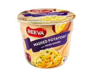 Reeva Mashed Potato Pots Halal Certified Instant mashed Potatoes 40g (Pack of 6) + FabFinds Mug (Onion)
