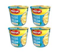 Reeva Mashed Potatoes with Cream Flavour 4 Pack - 4 x 40g Instant Mash - Creamy Flavoured Potato Side Dish - Includes Gifty Goodness Shopping List