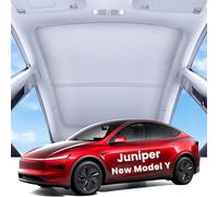 REEVAA 2025 Upgraded Tesla New Model Y Sunshade Roof [No Gaps, No-Sagging] Magnetic-Mid Design New Tesla Y Must-Have Accessories Heat Insulation Foldable Glass Shade for New Model Y only, Gray