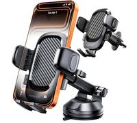 REEVAA Car Phone Holder for iPhone 17 Pro Max Air [Ultra Stable & Super Sturdy] Cell Phone Mount Dashboard Windshield Air Vent, Dash Mount for iPhone 16 15 Samsung S24 S25 All, Black
