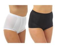 REEVE 2 X Pairs Firm Control Spot Mesh Panel Brief for Women - Women's Shapewear Brief (White&Black, XXL)