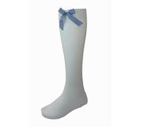 REEVE 3 X Pairs Girls Children's Gingham Check Bow White Knee High Socks Long Back School
