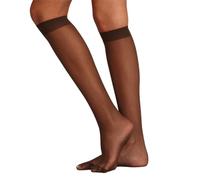 REEVE 6 X Pairs Ladies Socks 15 Denier Sheer Socks Super Soft Extra Smooth Knee High Socks for Women, Comfort Top & Reinforced Toe Womens Socks One Size (One Size, Chocolate)