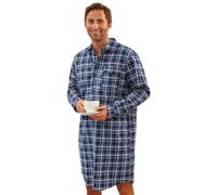 REEVE Champion Harrow Brushed Cotton Men's Nightshirt check Print (Size XL, Blue Check)