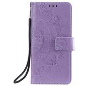 Reevermap for Motorola G17/ G17 Power/ G15/ G15 Power Case Wallet Phone Case Flip Shockproof PU Leather Card Holder Mandala Magnetic Stand Cover for MOTO G17/ G17 Power/ G15/ G15 Power, Purple