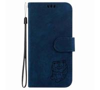 Reevermap for Redmi A5 4G Case Flip, Shockproof PU Leather Wallet Embossed Tiger Premium Bumper Magnetic Clasp Phone Cover for Redmi A5 4G with Built-in Kickstand Card Slots, Blue