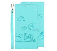 Reevermap for Redmi A5 4G Case Phone Cover for Redmi A5 4G with Lanyard Card Holder, Protective Flip Wallet PU Leather Embossed Cat Magnetic Clasp Kickstand Notebook Bumper, Green