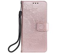 Reevermap Motorola G55 Case, Protective MOTO G55 Wallet Phone Case Flip Shockproof PU Leather Card Holder Mandala Magnetic Stand Cover for Motorila MOTO G55 5G, Rose Gold