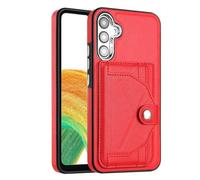 Reevermap Samsung Galaxy A14 Case with Card Holder Shockproof Wallet Phone Cover for Samsung Galaxy A14 4G/ 5G, Protective Slim PU Leather Kickstand Slicone Bumper Case, Red
