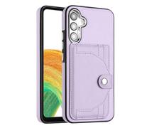 Reevermap Samsung Galaxy A15 Case with Card Holder Shockproof Wallet Phone Cover for Samsung Galaxy A15 4G/ 5G, Protective Slim PU Leather Kickstand Slicone Bumper Case, Purple