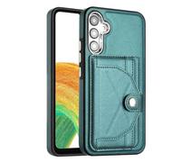 Reevermap Samsung Galaxy A15 Case with Card Holder Shockproof Wallet Phone Cover for Samsung Galaxy A15 4G/ 5G, Protective Slim PU Leather Kickstand Slicone Bumper Case, Green