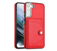 Reevermap Samsung Galaxy S23 Case with Card Holder Shockproof Wallet Phone Cover for Samsung Galaxy S23, Protective Slim PU Leather Kickstand Slicone Bumper Case, Red