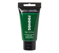 Reeves Acrylic Paint - Highly Pigmented Colours - Water-Based Colour Paints for Artists - Art Supplies for Adults & Kids - Suitable for Canvas, Fabric, Metal & More - Meadow Green, 75ml