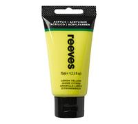 Reeves Acrylic Paints - Opaque Acrylic Paint for Hobbyists and Beginners - Highly Pigmented Outdoor Craft Paint - Water Based Art Paints for Canvas, Clay, Wood, Glass (Lemon Yellow) - 75 ml