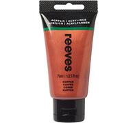 Reeves Acrylic Paints - Opaque Acrylic Paint for Hobbyists and Beginners - Highly Pigmented Outdoor Craft Paint - Water Based Art Paints for Canvas, Clay, Wood, Glass (Copper) - 75 ml