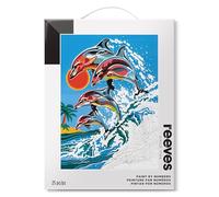 Reeves Paint by Numbers Kit with Acrylic Paints and Paint Brush - Dolphins Medium Canvas Painting by Numbers for Children and Adults - Easy Fun Painting for Beginners DIY Arts and Crafts (Labrador)