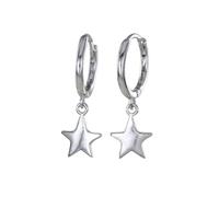 Reeves & Reeves Sterling Silver Sleepy Star Hoop Earrings - Sterling Silver - Sterling Silver - Silver